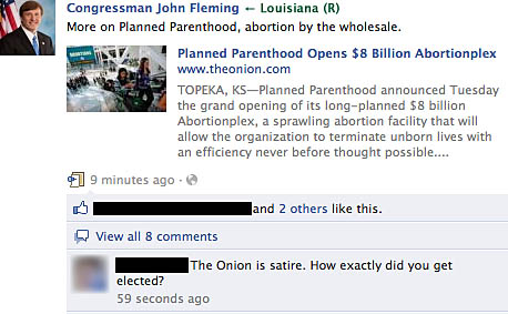 From Congressman John Fleming's Facebook page